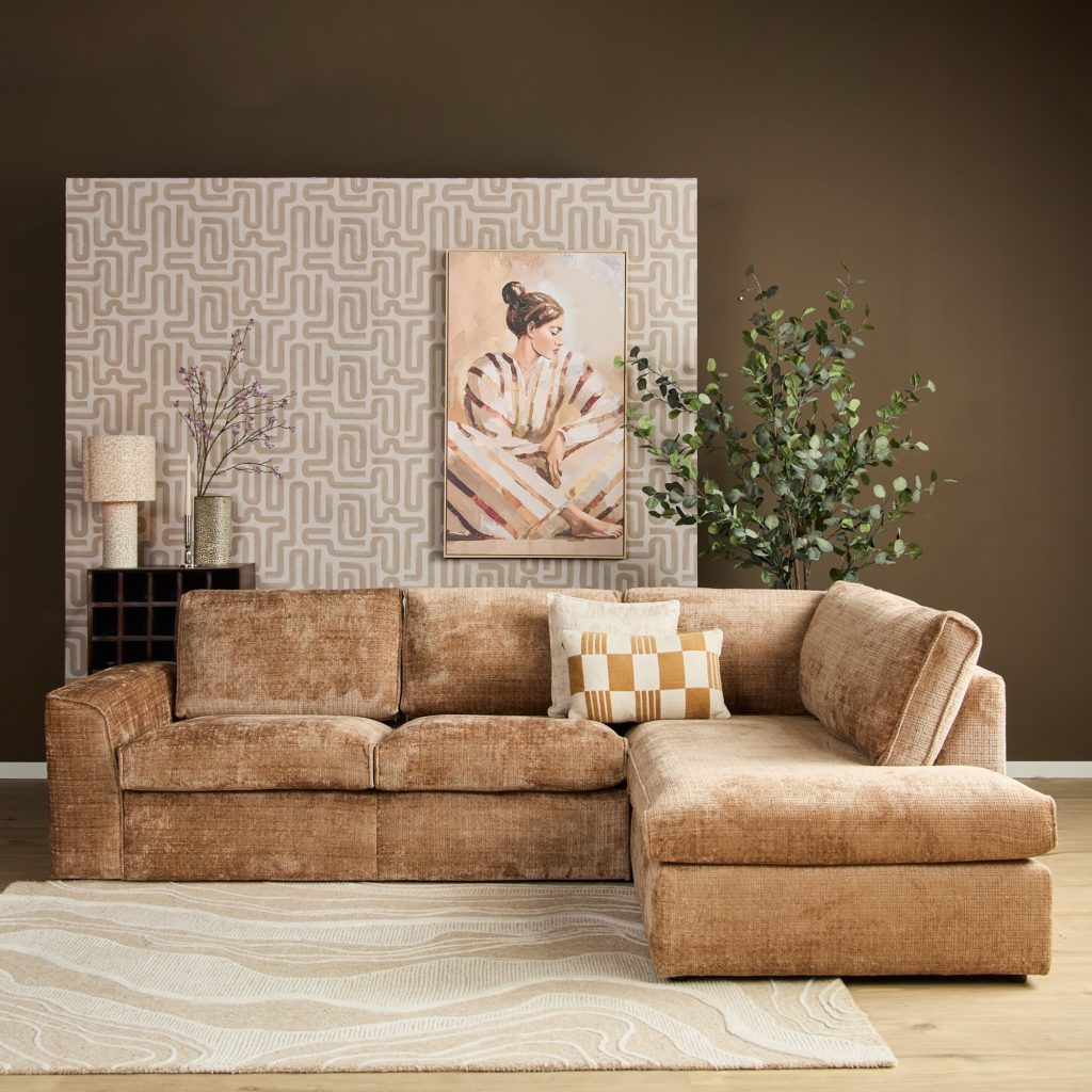 MySofa Teddy Hoekbank Kaneel 2,5-zits + divan rechts - Afbeelding 2