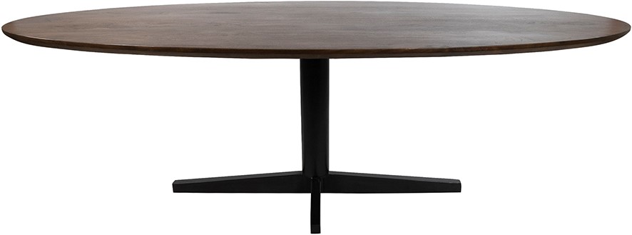 Eettafel 220, ovaal, poot zwart, mango bruin walnoot - Afbeelding 2