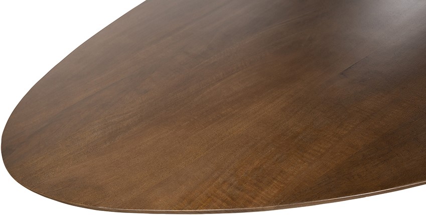 Eettafel 220, ovaal, poot zwart, mango bruin walnoot - Afbeelding 3