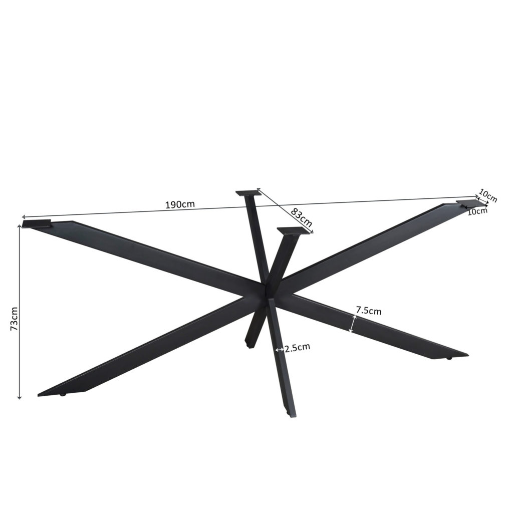 Matrixpoot Zwart Ovaal/Rechthoek 190 cm Koker 2,5x7,5 cm - Afbeelding 4