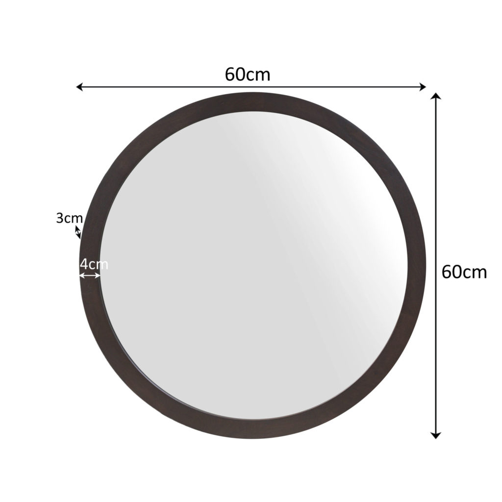 Ronde spiegel Dide Bruin Mangohout 60 cm - Afbeelding 3