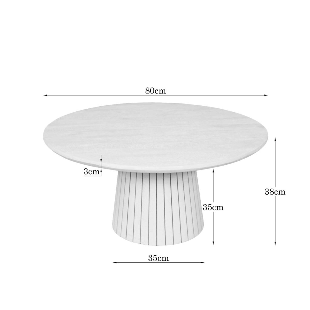 Salontafel Solana Zand Mangohout 80 cm - Afbeelding 4