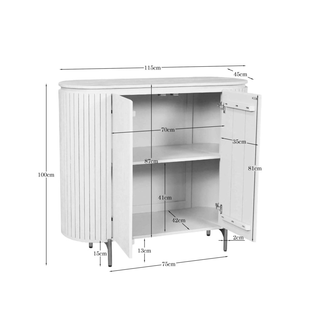 Kast Solana zand mangohout 115 cm - Afbeelding 6