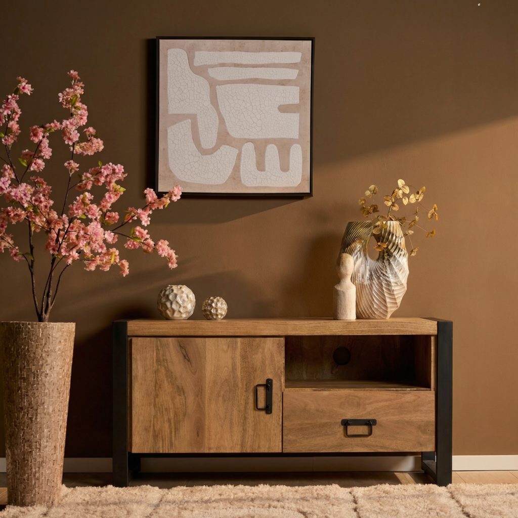 Tv-meubel Britt | 110 cm | met deur en open vak - Afbeelding 7