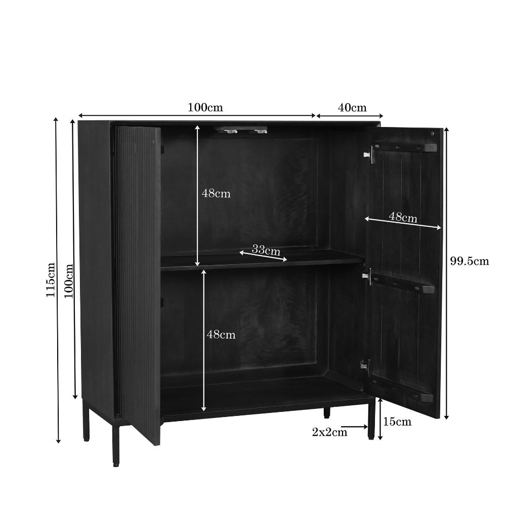Kabinetkast Madison bruin mangohout 100 cm - Afbeelding 3