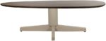 Salontafel 130, organisch, poot beige, mango bruin walnoot