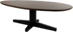 Salontafel 130, organisch, poot zwart, mango bruin walnoot