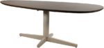 Eetkamertafel 190, organisch, poot beige, mango bruin walnoot
