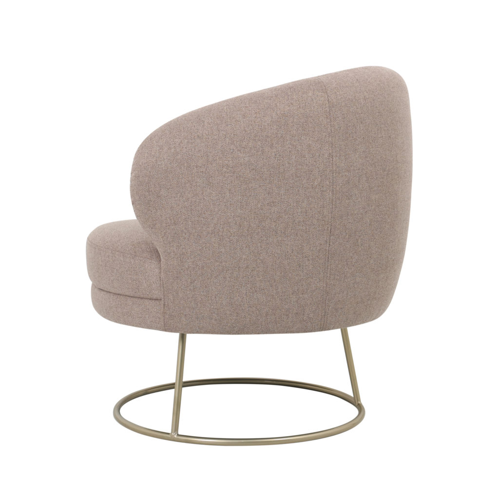 Fauteuil lichtbruin met champagnekleurig metalen frame - Afbeelding 3