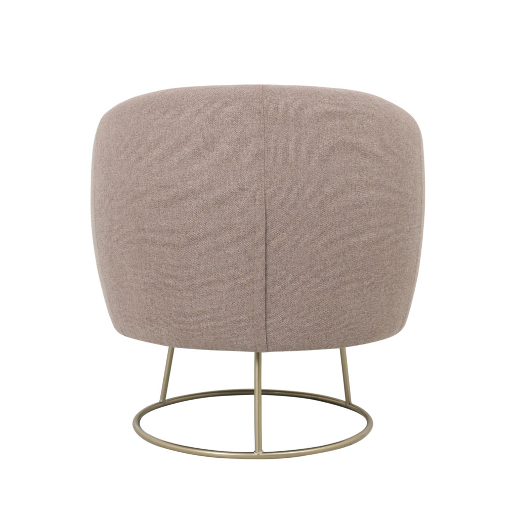 Fauteuil lichtbruin met champagnekleurig metalen frame - Afbeelding 4