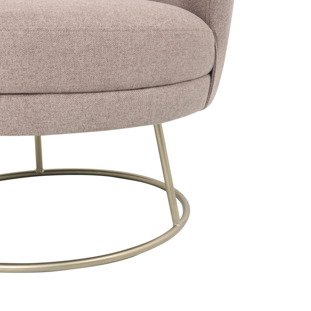 Fauteuil lichtbruin met champagnekleurig metalen frame - Afbeelding 5
