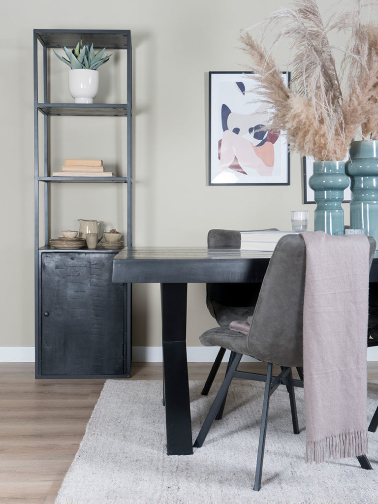 Vakkenkast Cil 200 x 55 cm - Zwart Mangohout - Afbeelding 2