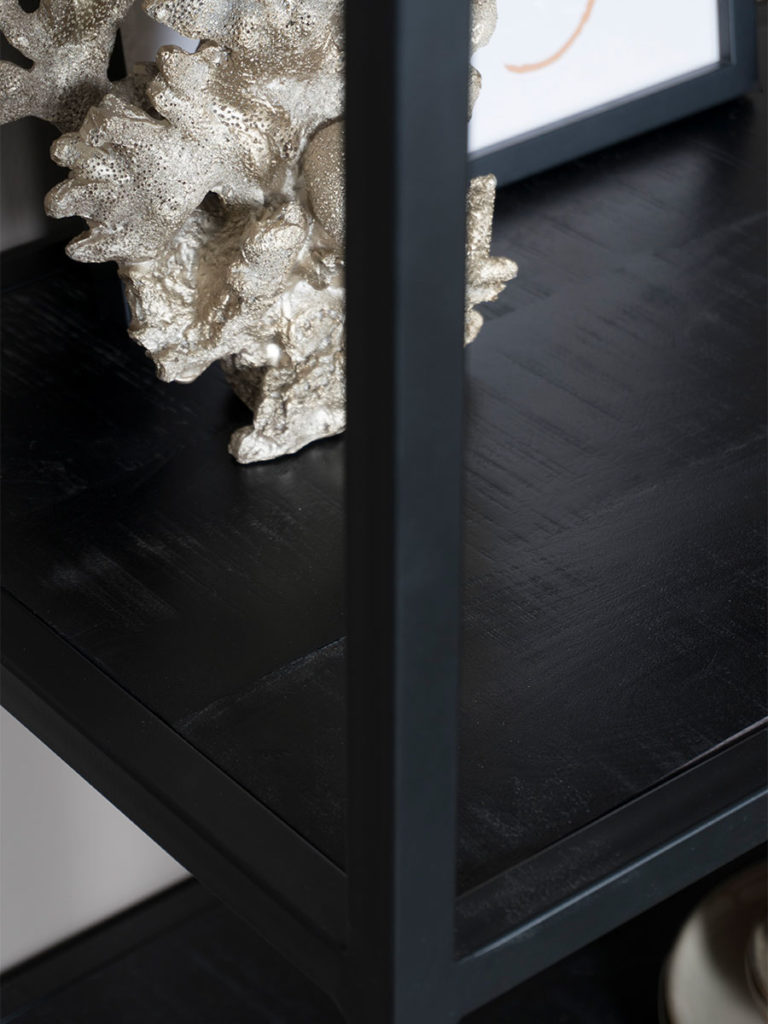Vakkenkast Huub Zwart Mangohout 175 x 145 cm - Roomdivider - Afbeelding 3