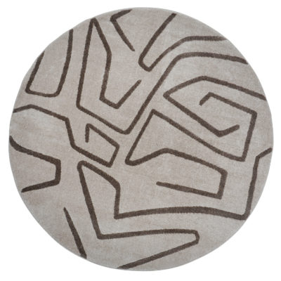Vloerkleed Labyrint Beige - Rond ø200 cm