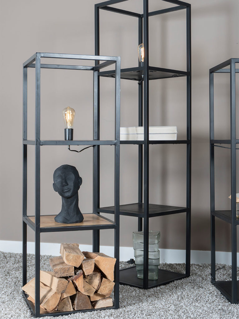 Vloerlamp Vintage Zwart Mangohout 160 cm - Afbeelding 3