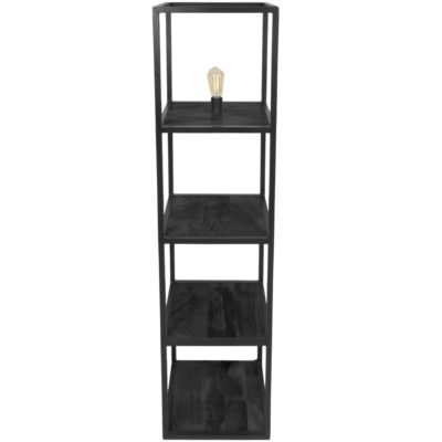 Vloerlamp Vintage Zwart Mangohout 160 cm