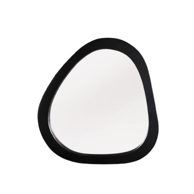 Organische spiegel Lou zwart mangohout 43 cm