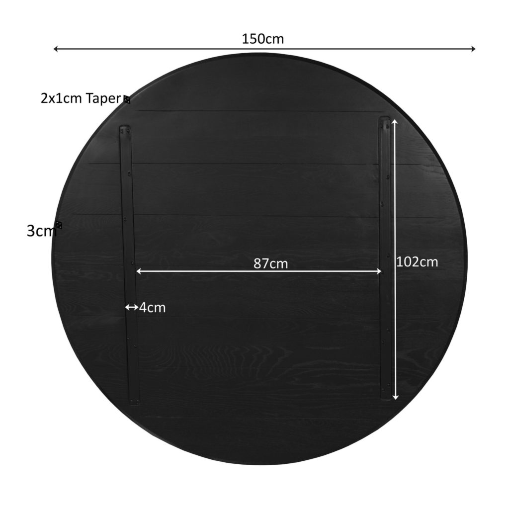 Eiken blad Ferris 150 cm zwart - Afbeelding 4