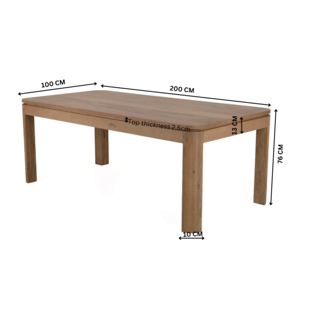 Eettafel Dallas Naturel Mangohout 200 cm - Afbeelding 9