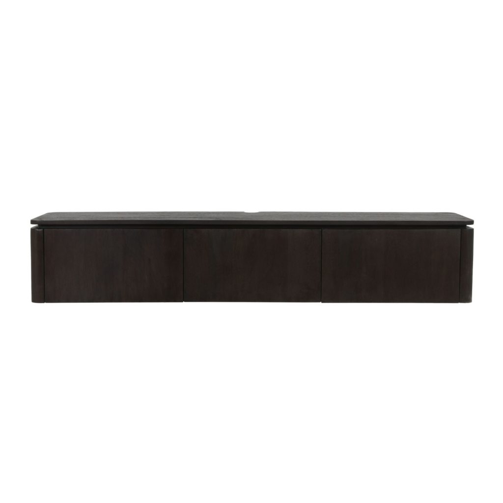 Zwevend tv-meubel Dallas bruin mangohout 165 cm