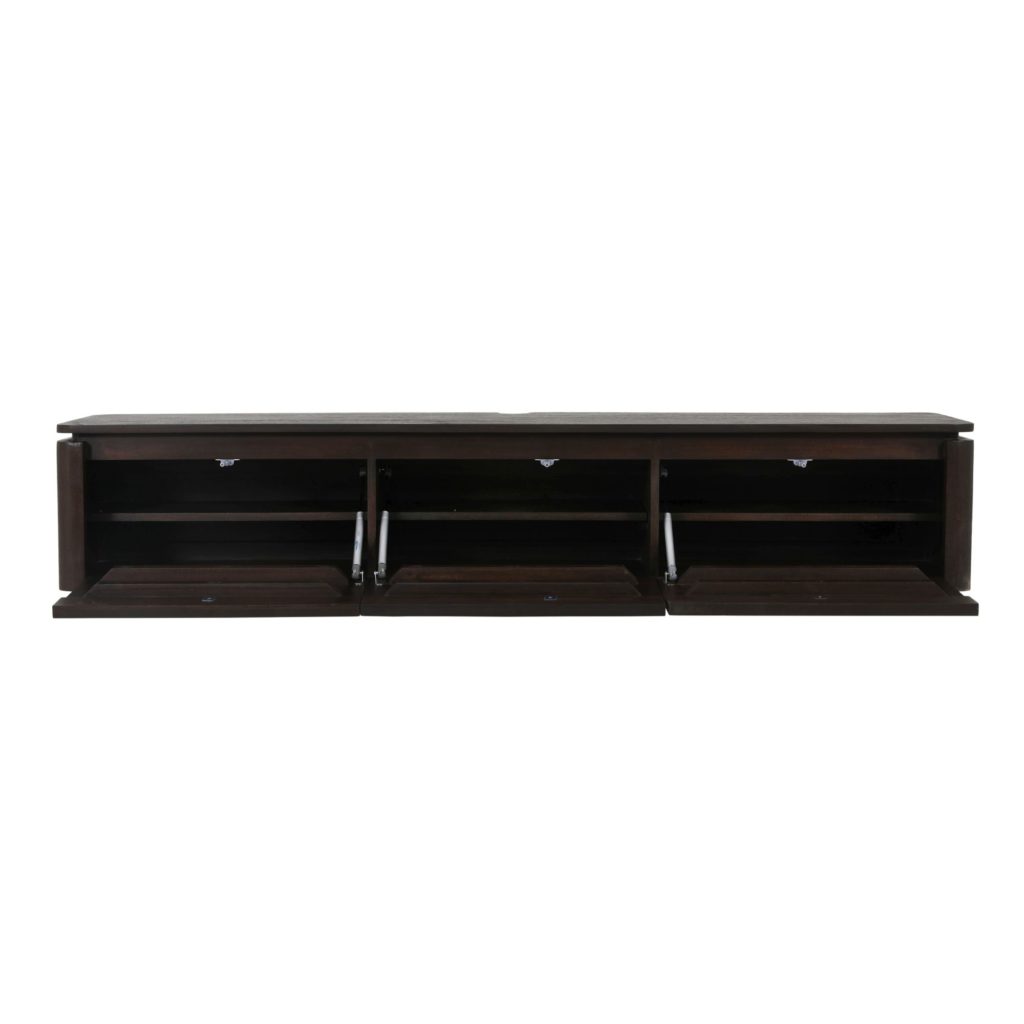 Zwevend tv-meubel Dallas bruin mangohout 165 cm - Afbeelding 3