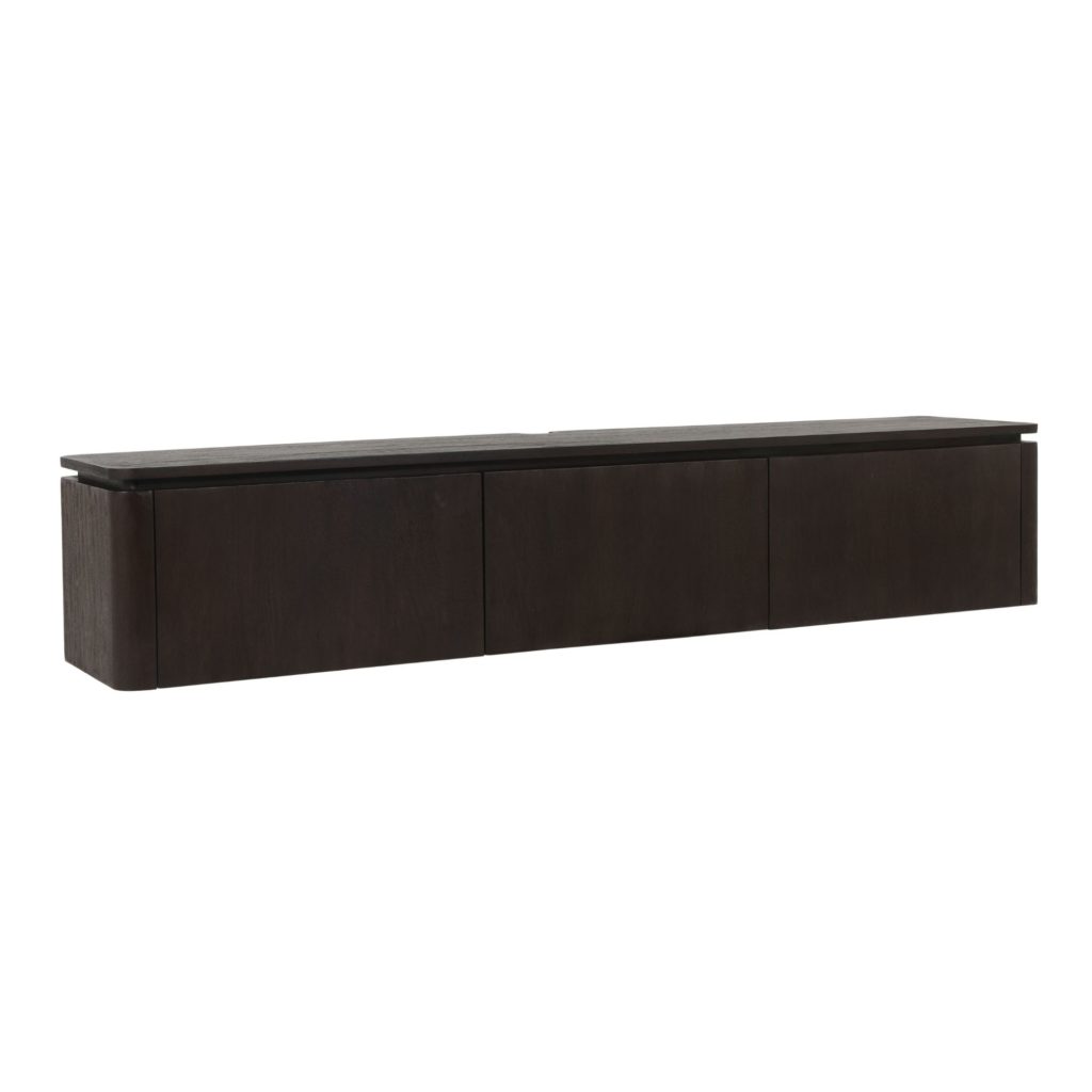 Zwevend tv-meubel Dallas bruin mangohout 165 cm - Afbeelding 4