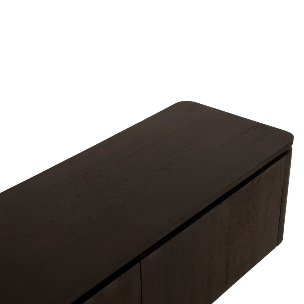 Zwevend tv-meubel Dallas bruin mangohout 165 cm - Afbeelding 8