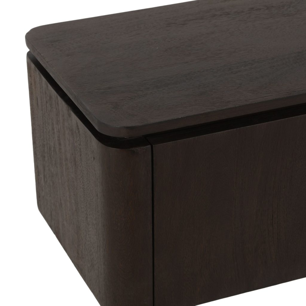 Zwevend tv-meubel Dallas bruin mangohout 165 cm - Afbeelding 9