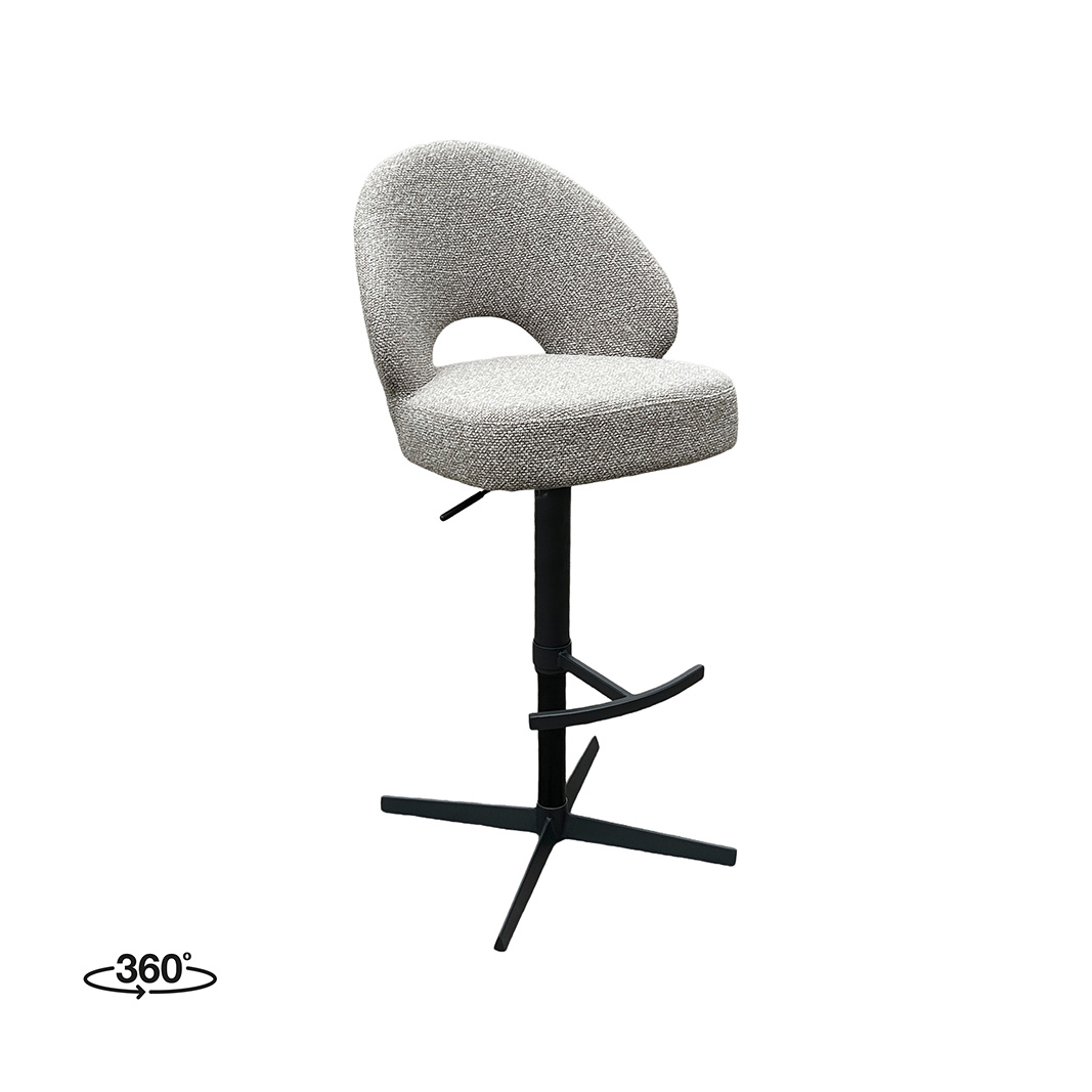 Het Steigerhouthuis LABEL51 Barkruk Saint Tropez - Mushroom - Royal Boucle - Gaslift