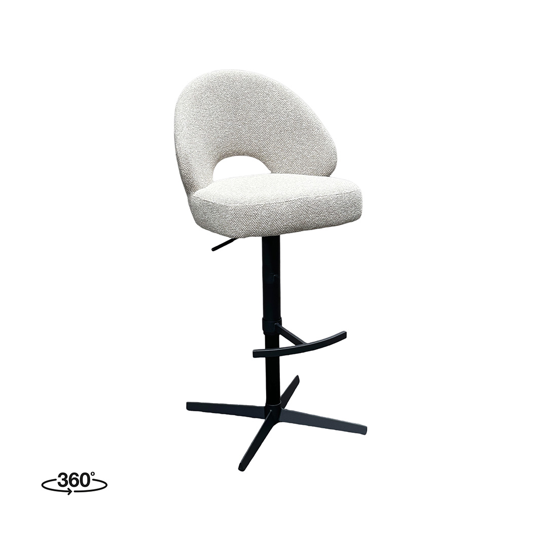 Het Steigerhouthuis LABEL51 Barkruk Saint Tropez - Naturel - Royal Boucle - Gaslift