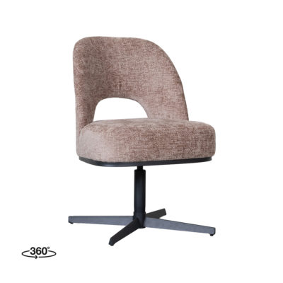 LABEL51 Eetkamerstoel Port Grimaud - Taupe - Haga - Zwart Metaal