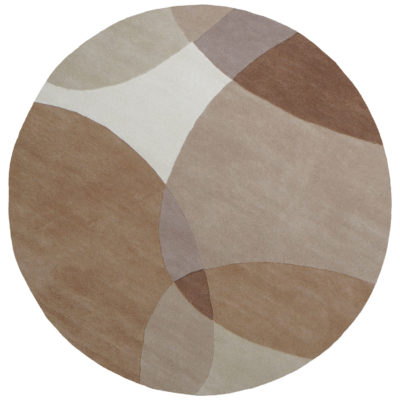 Vloerkleed Abstract Beige/Bruin - Rond ø200 cm