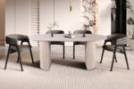 Tafel 'Lagos' 200 cm ovaal decor travertin beige