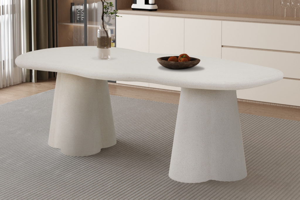 Tafel 'Faro' 220 cm organisch cement - Afbeelding 2