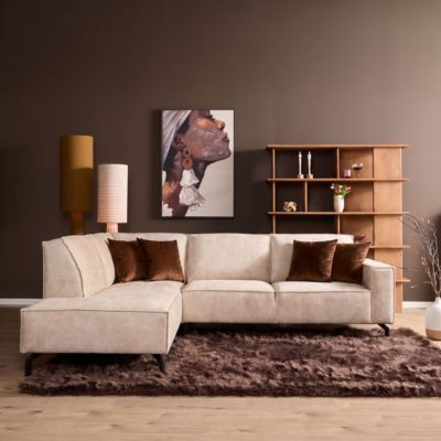 MijnSofa Floris | Divan Links + 2,5 zits | Velvet Beige