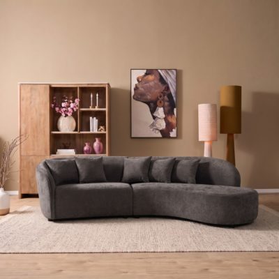MySofa Novi hoekbank grijs 3-zits + lounge rechts