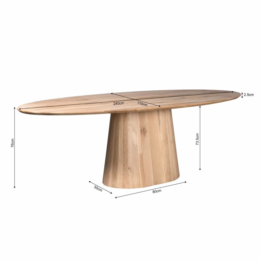 Eettafel Riga | 240 cm | Naturel Eiken - Afbeelding 11