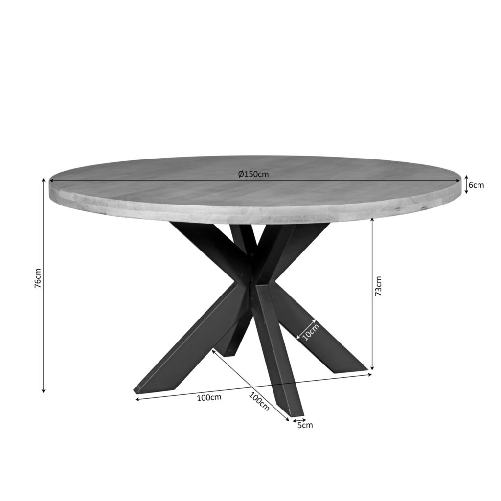 Eettafel Dakota | 150 cm | Rond - Afbeelding 4