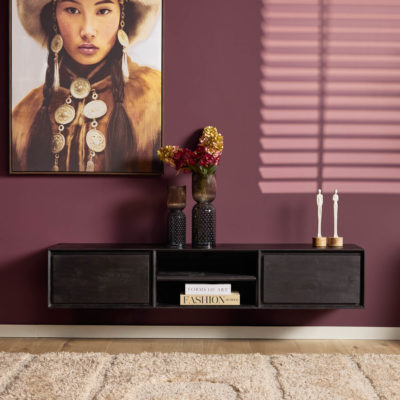 Zwevend tv-meubel Ambiance Zwart | 160 cm
