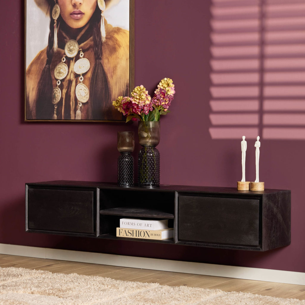 Zwevend tv-meubel Ambiance Zwart | 160 cm - Afbeelding 2