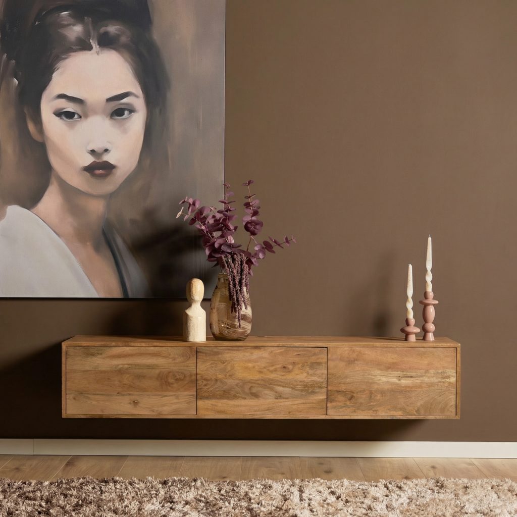 Zwevend tv-meubel Vision licht mango | 160 cm