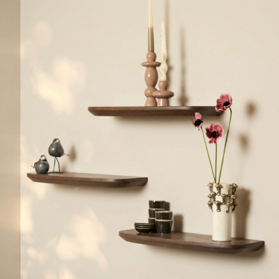 Wandplank Gusta Bruin | 60 cm | Set van 3