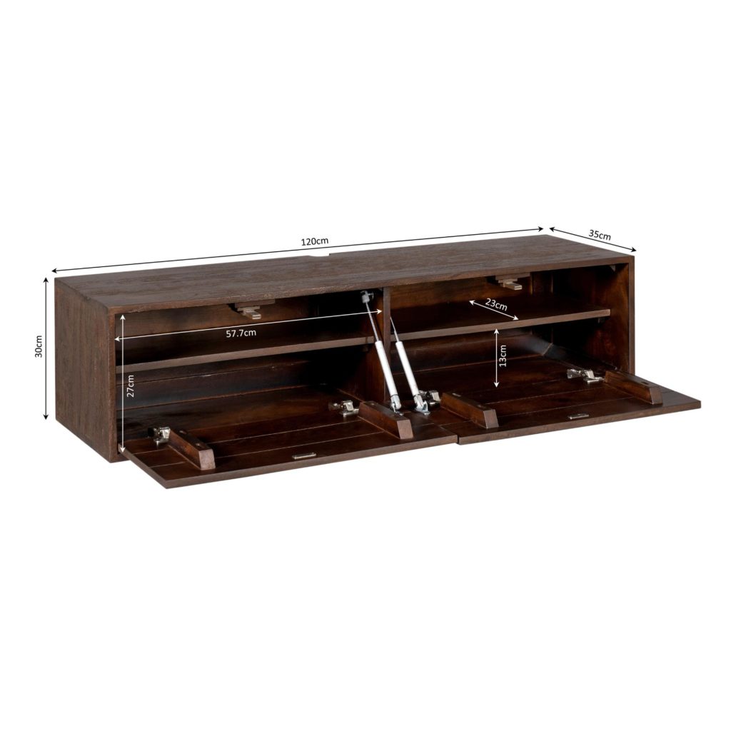 Zwevend tv-meubel Vision Brown | 120 cm - Afbeelding 10