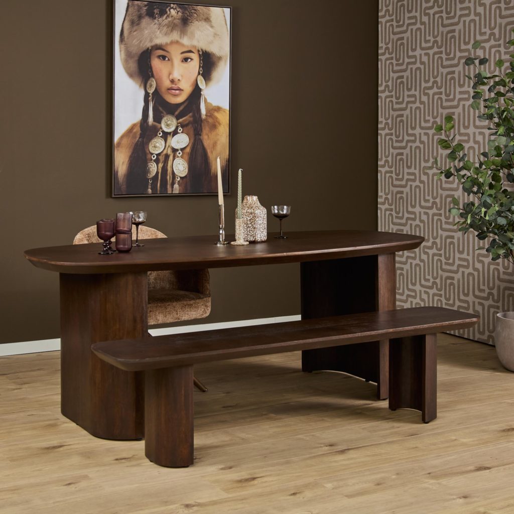 Eetkamerbank Maré Bruin | 220 cm