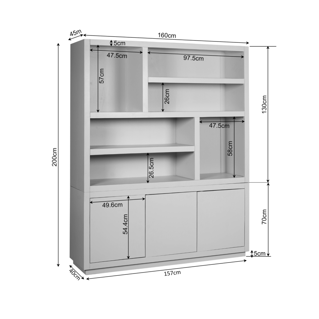 Vakkenkast Brussel Bruin XL | 160 cm - Afbeelding 8