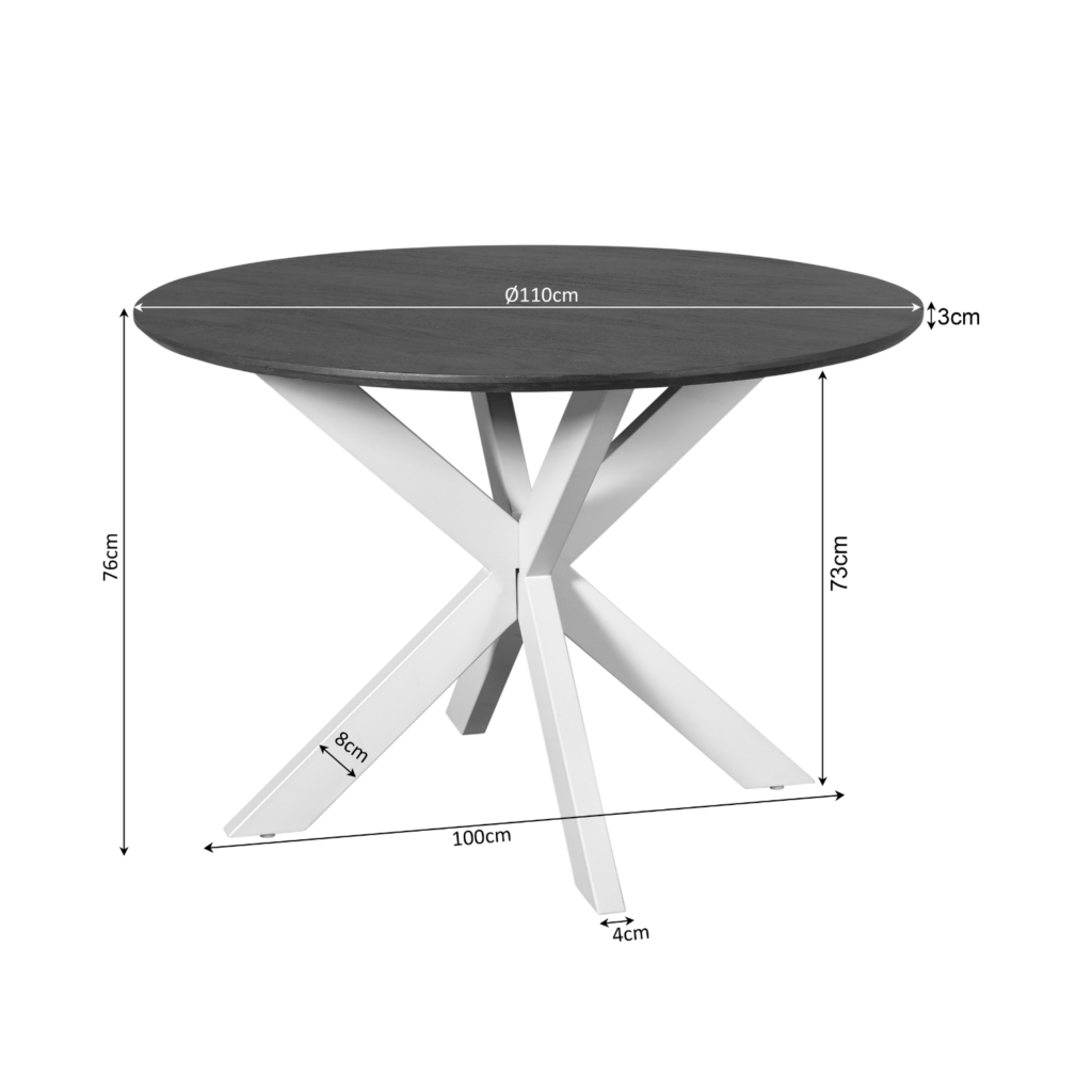 Eettafel Madison Natuurlijk | 110 cm - Afbeelding 5