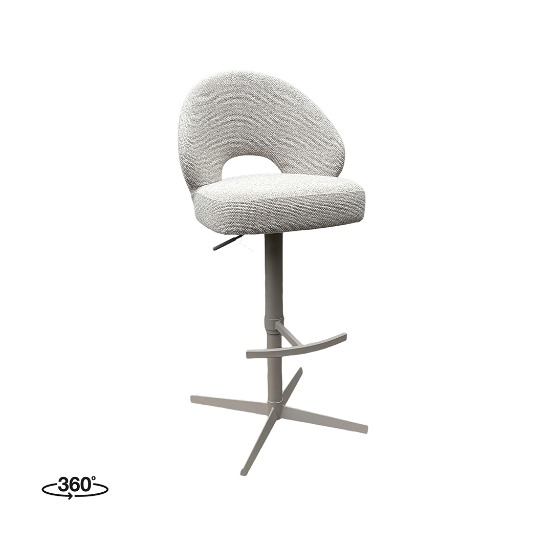 Het Steigerhouthuis LABEL51 Barkruk Saint Tropez - Naturel - Royal Boucle - Gaslift