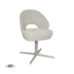LABEL51 Eetkamerstoel Saint Tropez - Naturel - Royal Boucle - Taupe Metaal