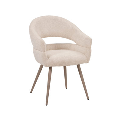 LABEL51 Eetkamerstoel Pia - Naturel - Superb - Taupe Metaal