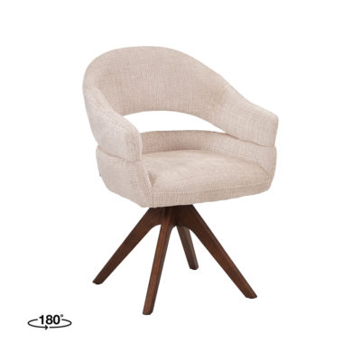 LABEL51 Eetkamerstoel Sofia - Naturel - Cremona - Espresso Hout
